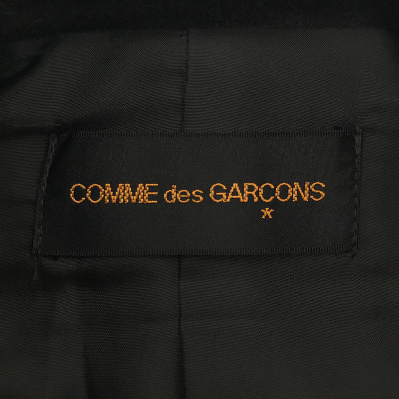 【美品】  COMME des GARCONS / コムデギャルソン | 1980s | 80s VINTAGE ヴィンテージ 初期 ウール アシンメトリー ベルテッド ダブルチェスター コート | ブラック | レディース