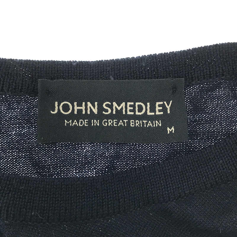 JOHN SMEDLEY / ジョンスメドレー | 英国製 メリノ ウール ハイゲージ クルーネック ニット カーディガン | M |