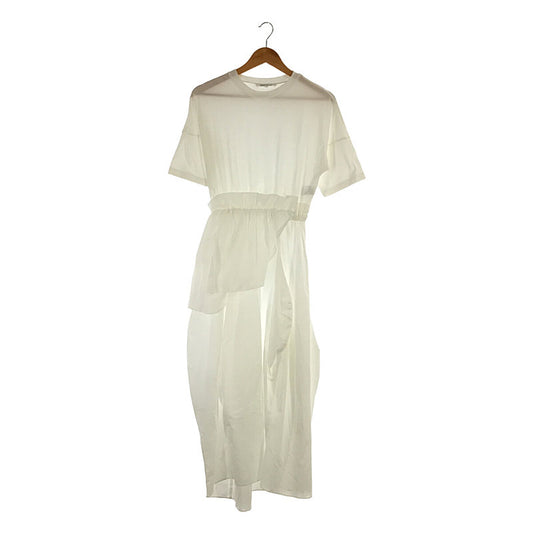 [Good Condition] ENFOLD | 2020AW | Soft Jersey Tuck Drape Dress Long One Piece | 36 | White | Women's