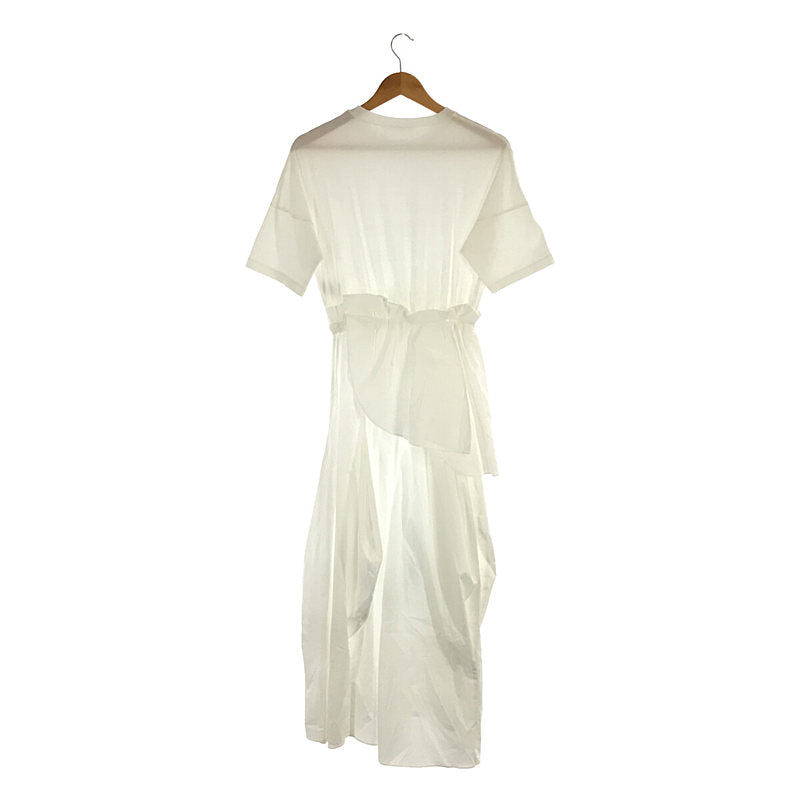 【미품】 ENFOLD / 엔폴드 | 2020AW | 부드러운 천축 탁 드레이프 드레스 롱 원피스 | 36 | 화이트 | 여성