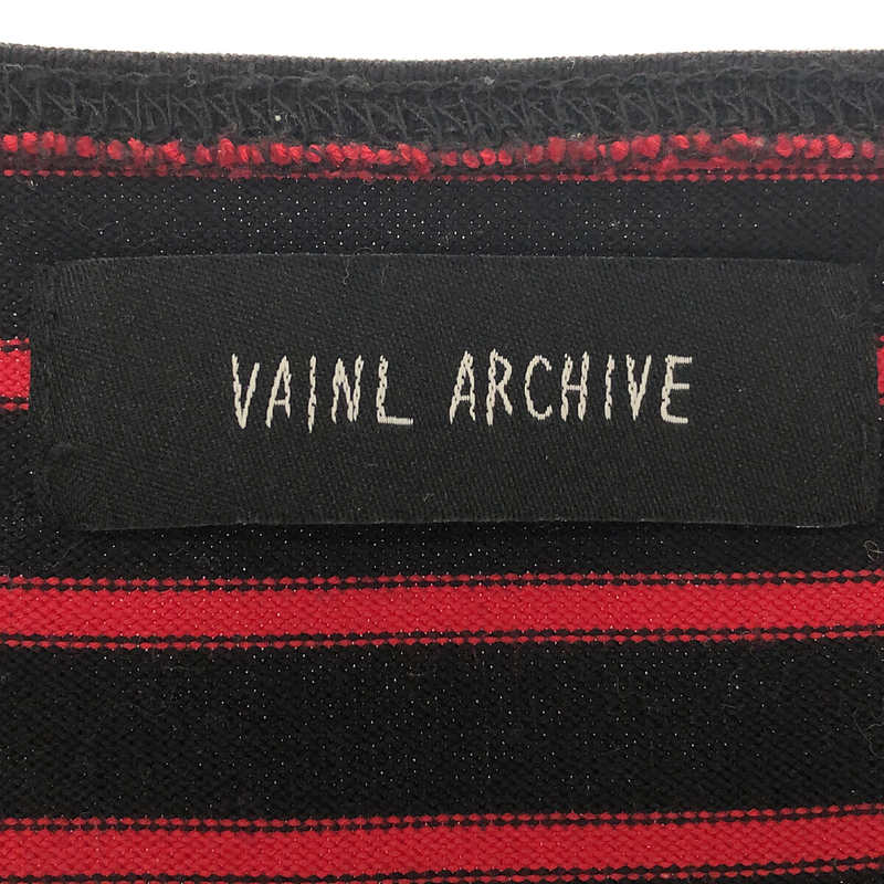 Vainl 檔案 | SAM-MT 邊框長袖剪裁與縫紉 | M |紅/黑|男士