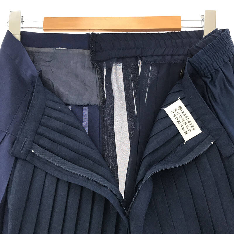 Maison Martin Margiela / メゾンマルタンマルジェラ | アーティザナル 再構築 ラップ プリーツ ロング スカート | S | ネイビー | レディース