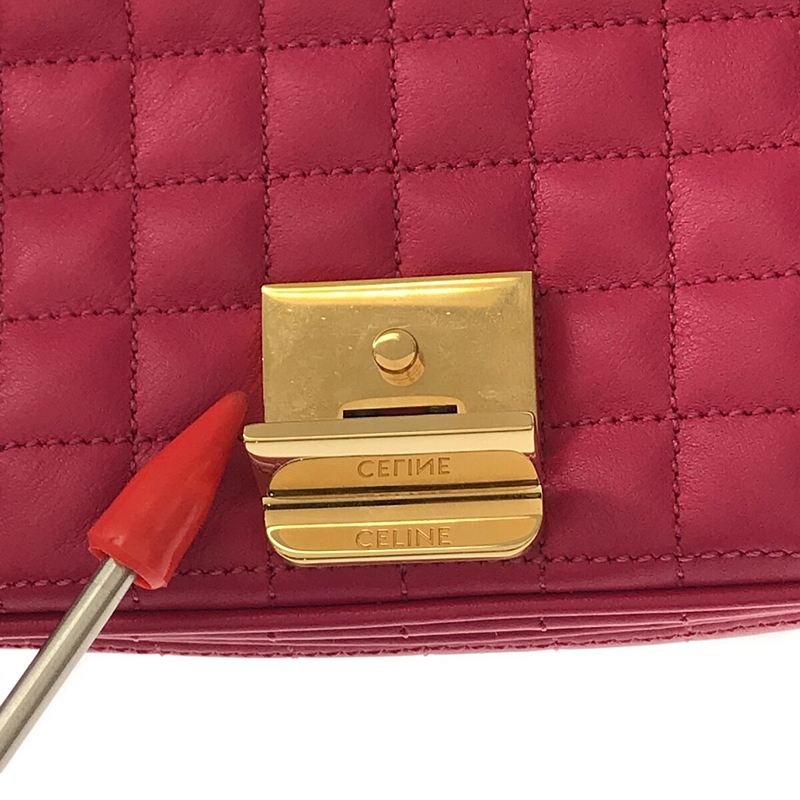 [全新品] CELINE | 2020 |小號 C 絎縫小牛皮單肩包，附小袋 | - |粉紅 |女的