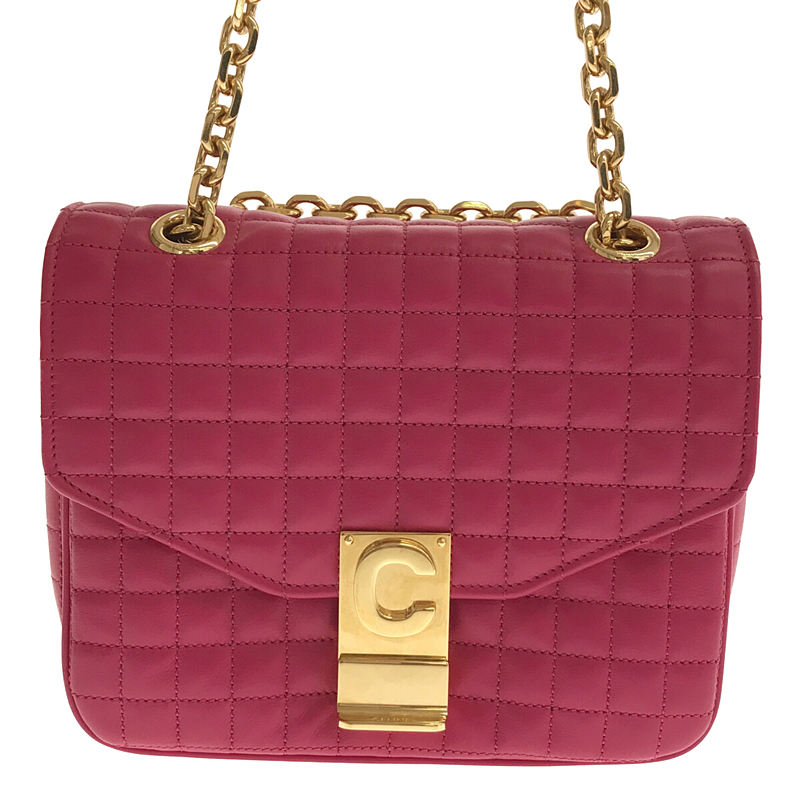 [全新品] CELINE | 2020 |小號 C 絎縫小牛皮單肩包，附小袋 | - |粉紅 |女的