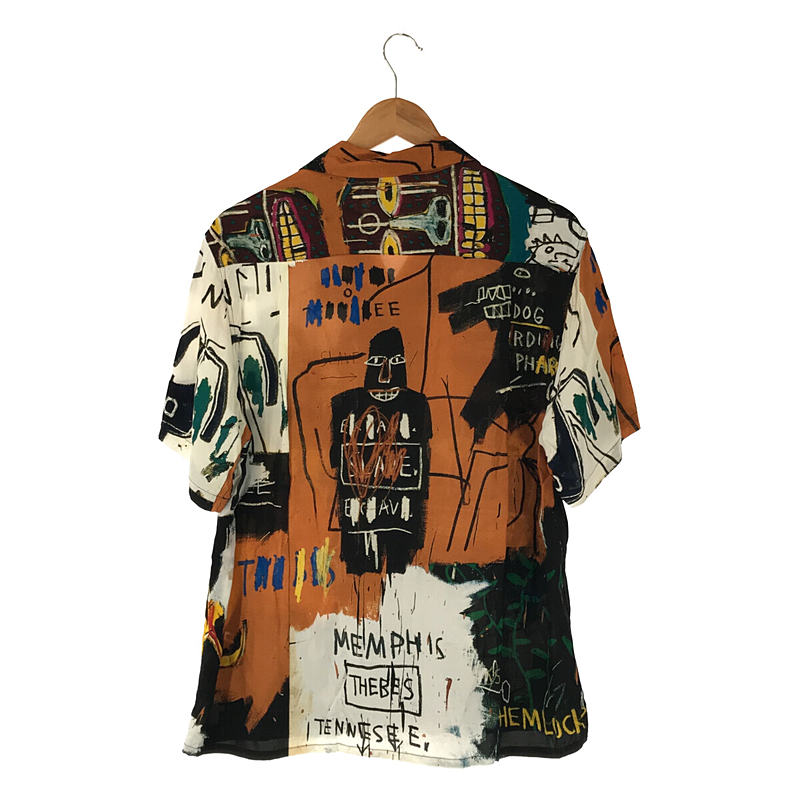 【美品】  WACKO MARIA / ワコマリア | 2021SS × Jean-Michel Basquiat / ジャン＝ミシェル・バスキア HAWAIIAN SHIRT (TYPE4) バスキア オープンカラー アロハ シャツ | S | オレンジ/ブラック | メンズTシャツ/カットソー(半袖/袖なし)