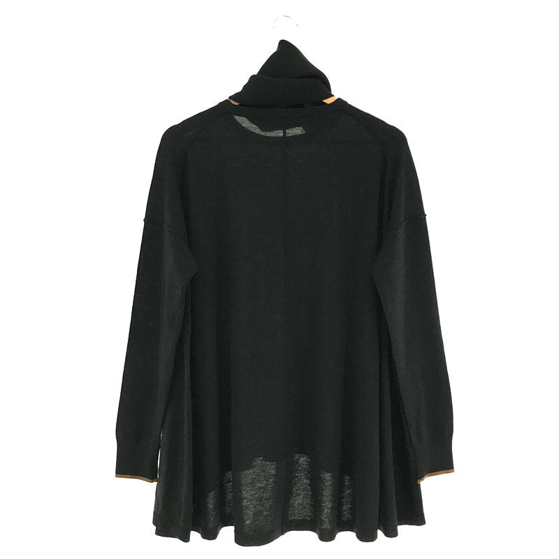 【新品】  SIWALY / シワリー | High Gauge A-line Pullover ハイゲージニット ネックウォーマー付き | 38 | グリーン | レディース