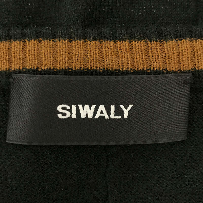 【新品】  SIWALY / シワリー | High Gauge A-line Pullover ハイゲージニット ネックウォーマー付き | 38 | グリーン | レディース