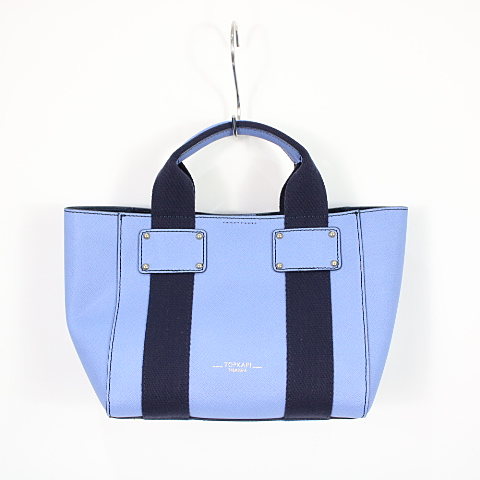 [Beautiful Condition] TOPKAPI | Handbag | Light Blue x Navy | Women's