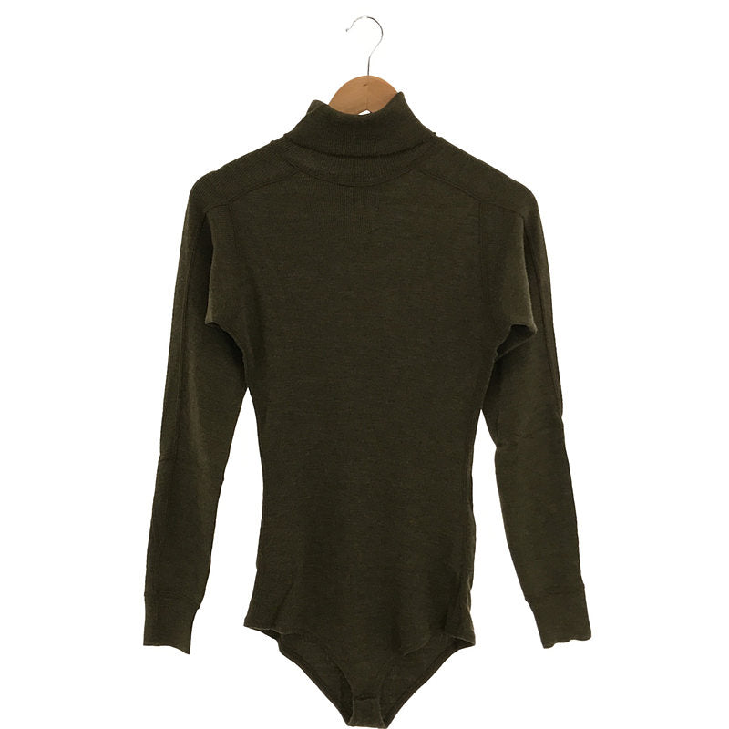 【美品】  ARCHI / アーキ | SORREL BODY SUIT ウール リブ タートルネック ニット ボディスーツ | S | OLIVE | レディース
