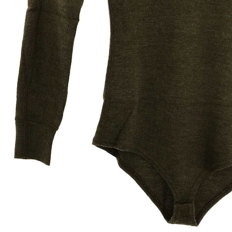【美品】  ARCHI / アーキ | SORREL BODY SUIT ウール リブ タートルネック ニット ボディスーツ | S | OLIVE | レディース