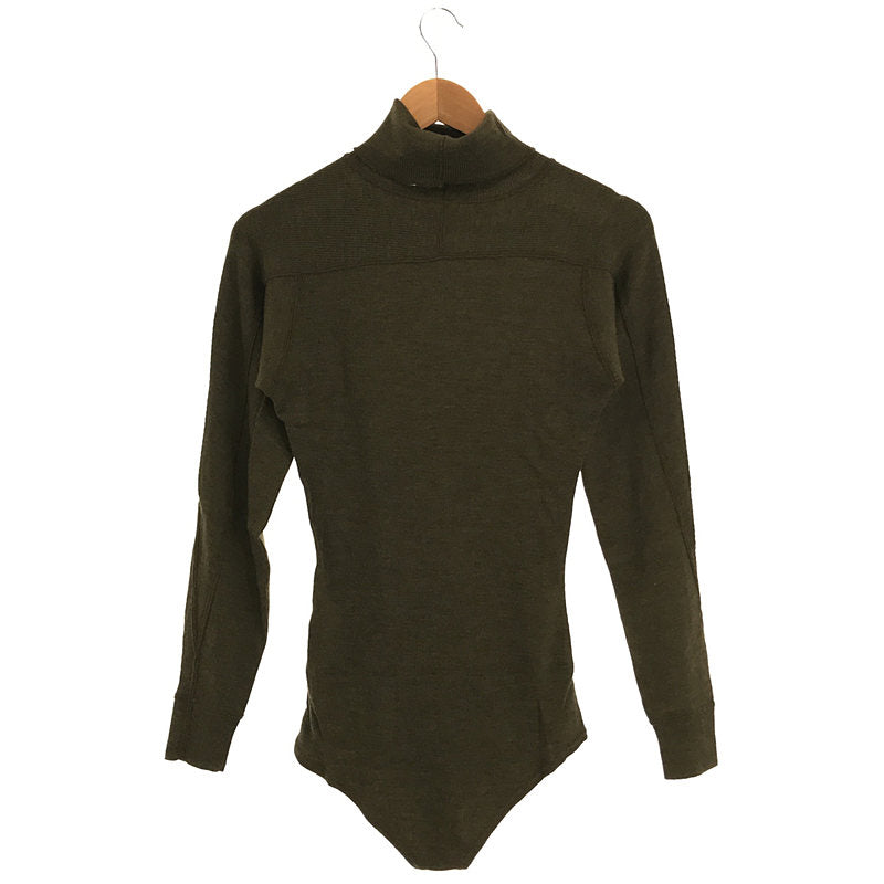 【美品】  ARCHI / アーキ | SORREL BODY SUIT ウール リブ タートルネック ニット ボディスーツ | S | OLIVE | レディース