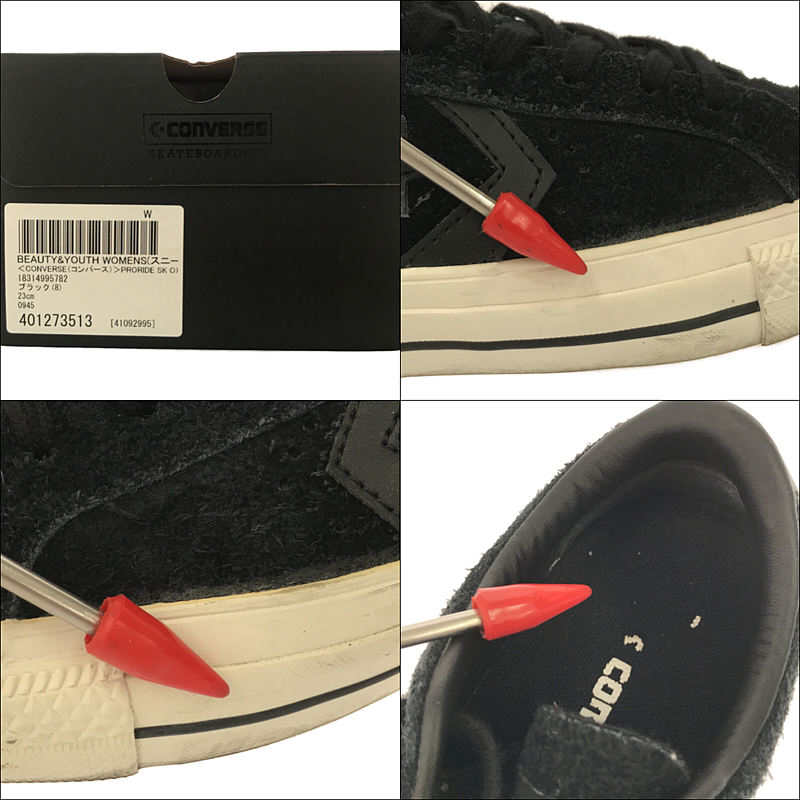 CONVERSE | SKATEBORDING PRORIDE SK OX Proride Skate Suede Leather Low Cut Sneakers with Box | 23 | Black | Women's