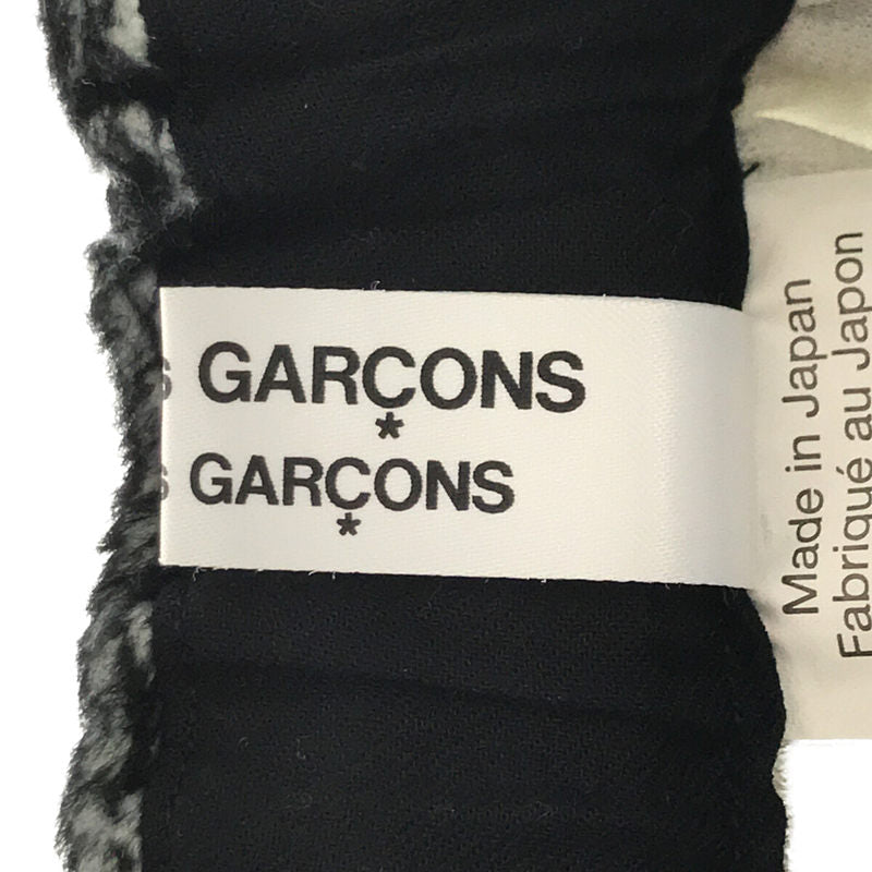 スカートCOMME des GARCONS COMME des GARCONS / コムコム | AD2020 2020AW | ポリエステル プリント加工 総柄 グレンチェック ロング フレア スカート | XS | ブラック | レディース