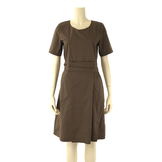 KNOTT | No collar shirt dress with belt | 1 | Brown | Women's