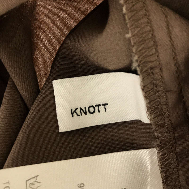KNOTT / ノット | ノーカラー シャツ ワンピース ベルト付き | 1 | ブラウン | レディース