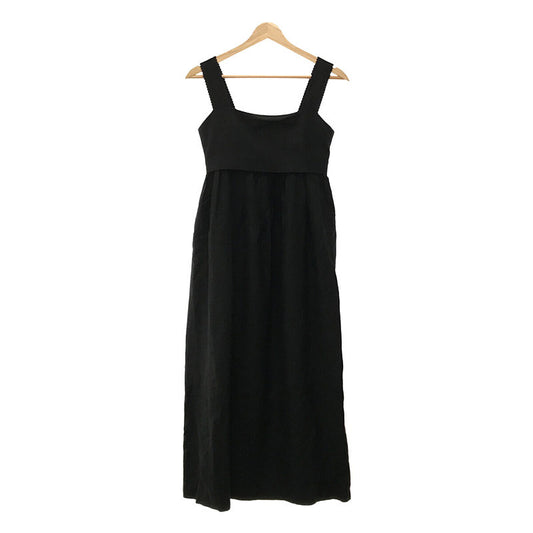 FRAY ID | Linen blend gathered dress | Black | Women's