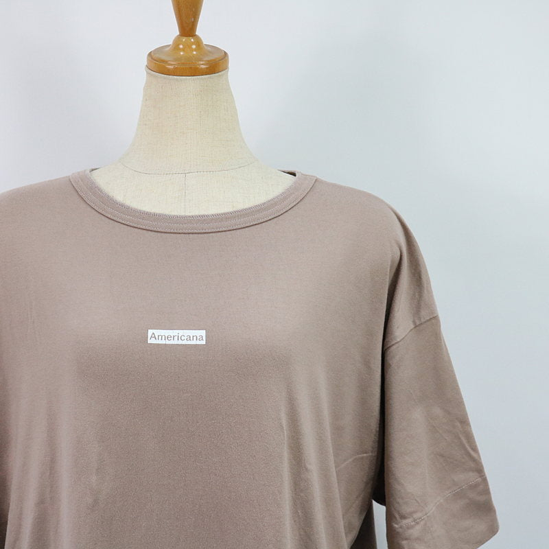 Americana / 아메리카나 | 박스 로고 컷 톱 원피스 | 베이지 | 여성