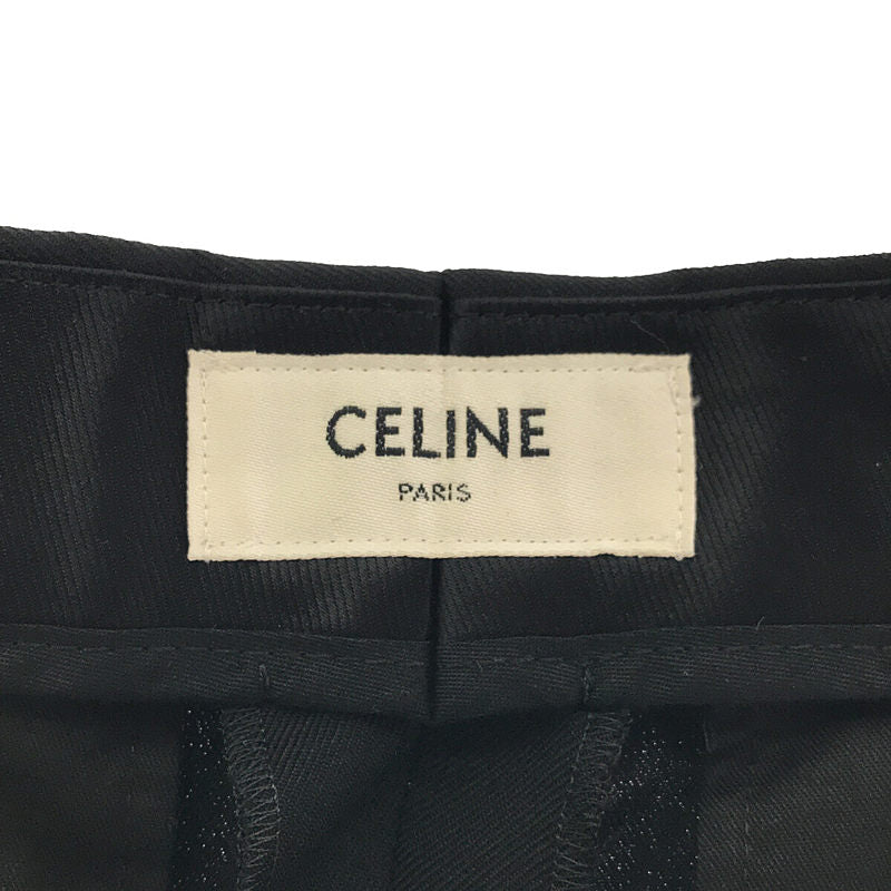 【新品】 CELINE / セリーヌ | 2022SS | Bootcut Pants In Wool Gabardine ウールギャバジン  ブーツカットパンツ | 52 | ブラック | メンズ
