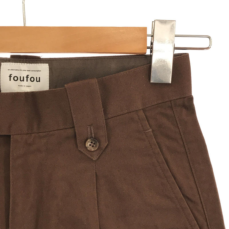 foufou / フーフー | 2021SS one tuck half pants ワンタック ハーフ