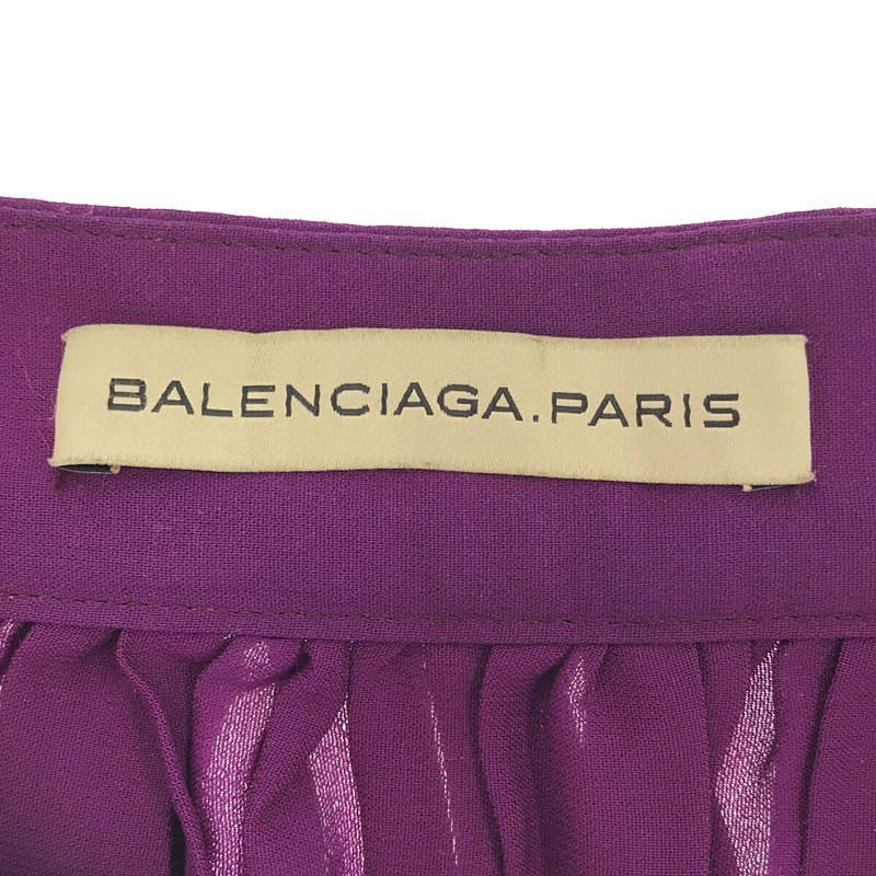 BALENCIAGA / バレンシアガ | レーヨン ストレッチ サイドボタン ギャザー プリーツ スカート | 34 |