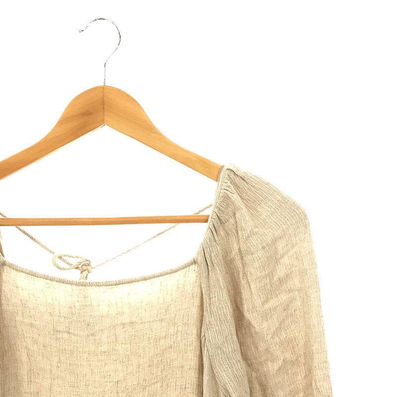 【미품】 ETRE TOKYO / 에트레 도쿄 | 코튼 린넨 스퀘어 넥 원피스 | F | 베이지 | 여성