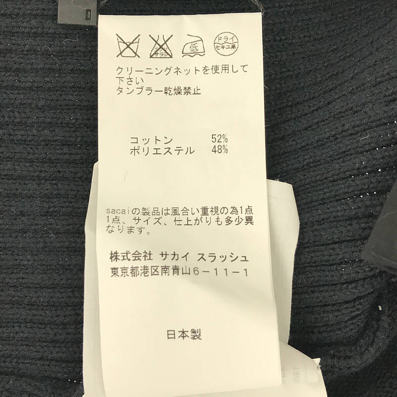 sacai / サカイ | 2016 | インナー付き バックスリットリブニット | 2 | ブラック | レディース