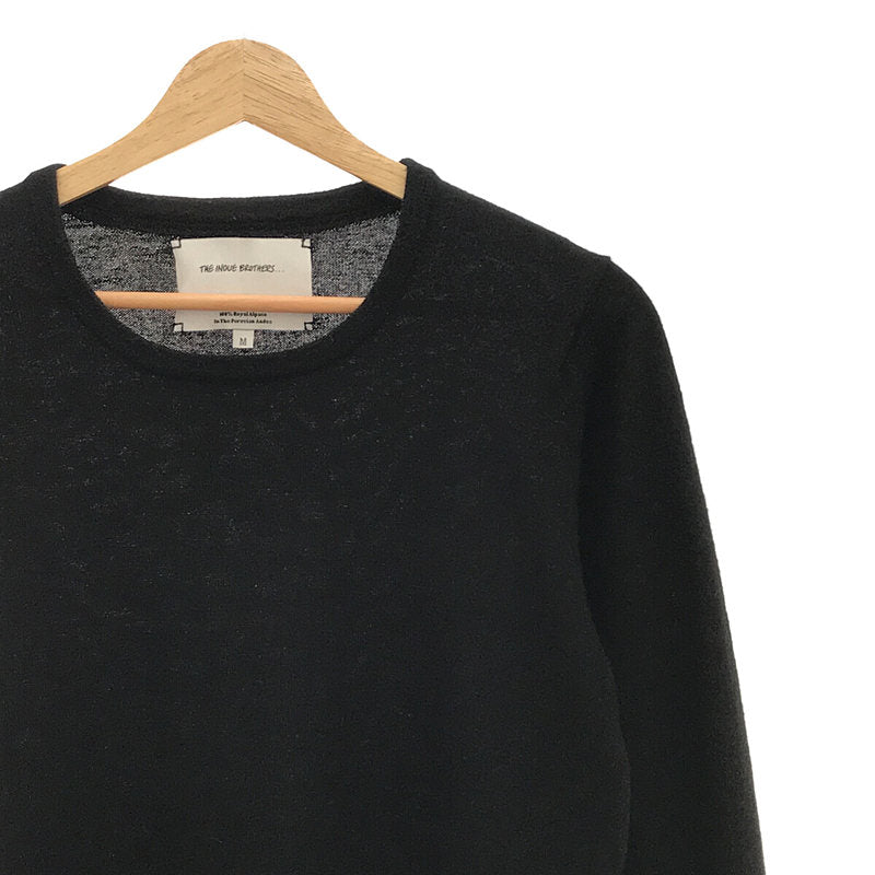 THE INOUE BROTHERS | Royal Alpaca High Gauge Crew Neck Knit | M | Black | Men's