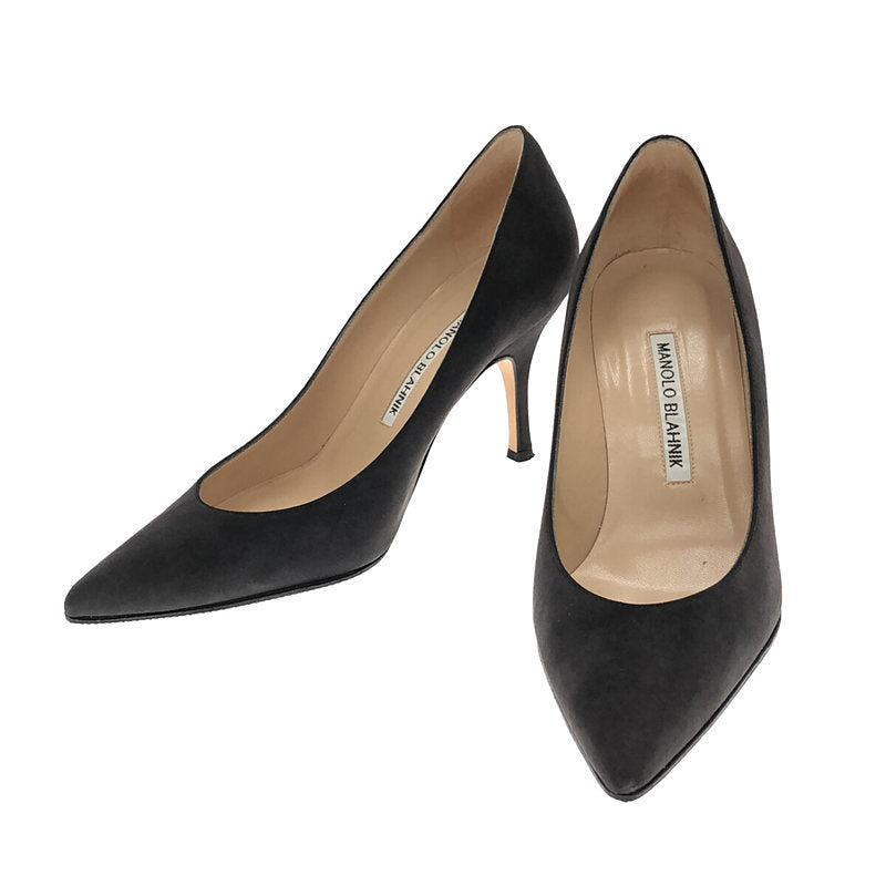 [Beautiful Condition] MANOLO BLAHNIK | Suede pointed toe heel pumps | Size 35 | Charcoal | Women's