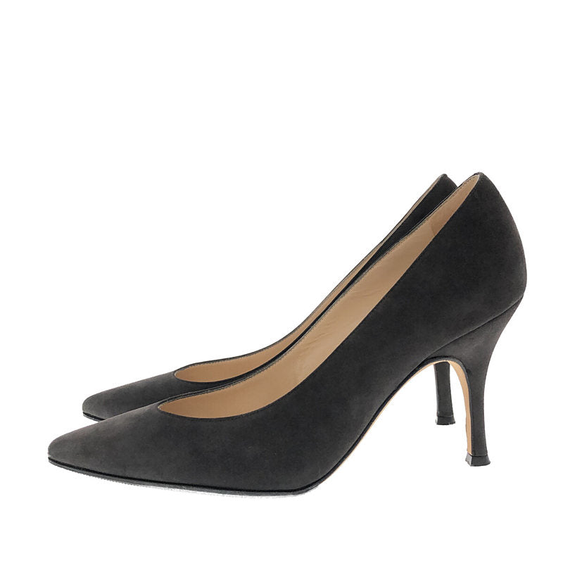 [Beautiful Condition] MANOLO BLAHNIK | Suede pointed toe heel pumps | Size 35 | Charcoal | Women's