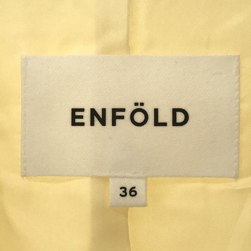 【미품】 ENFOLD / 엔폴드 | 더블 크로스 슬릿 오버 코트 | 36 | 오프 화이트 | 여성