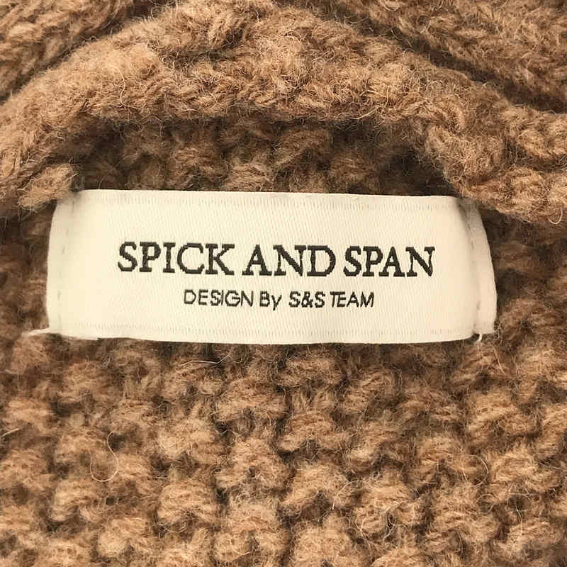 Spick and Span / スピックアンドスパン | ウール Vネック ケーブル ニット プルオーバー セーター | F | ブラウン |  レディース