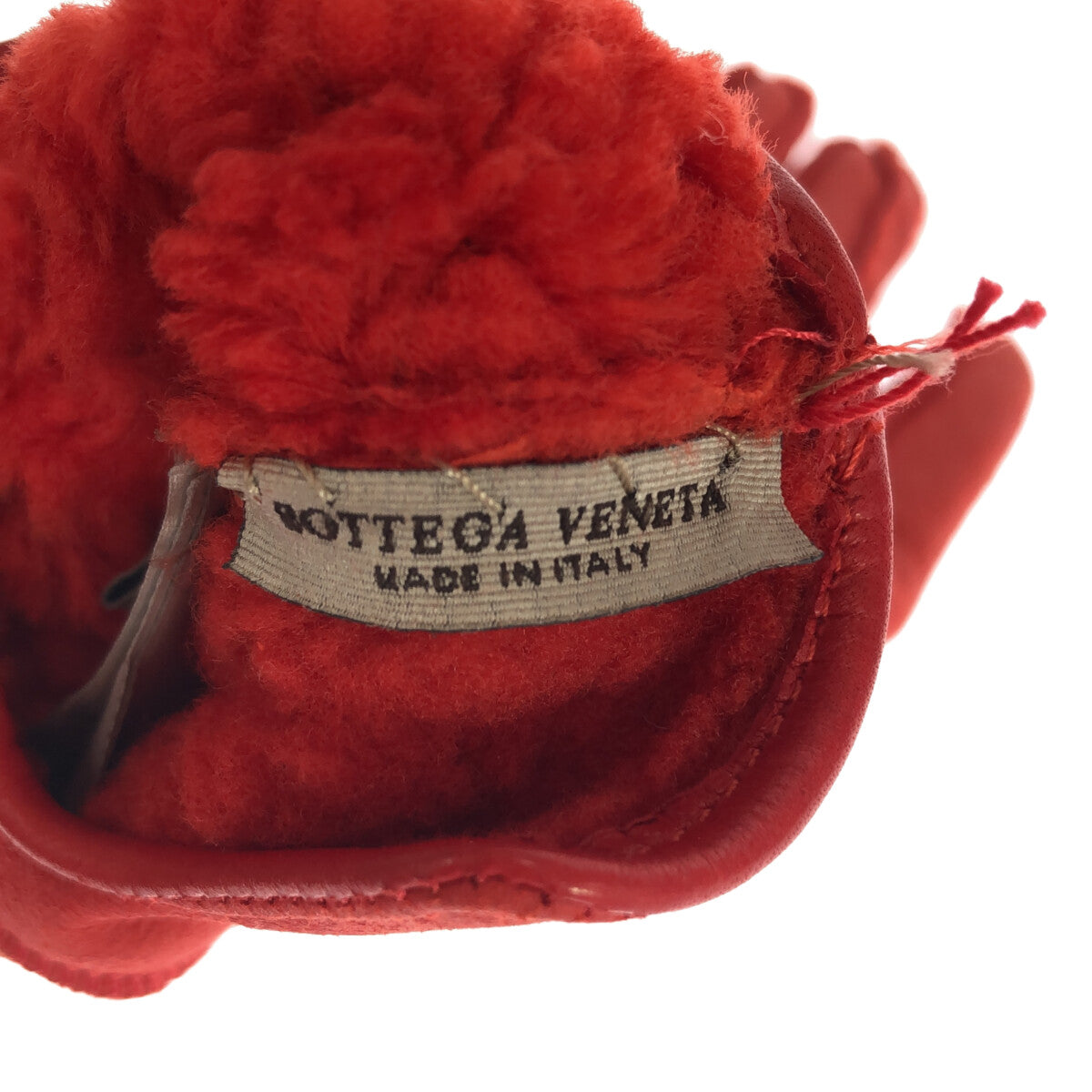 BOTTEGA VENETA / ボッテガヴェネタ | イントレチャート レザー グローブ 手袋 / 裏地ボア | 70 | レディース