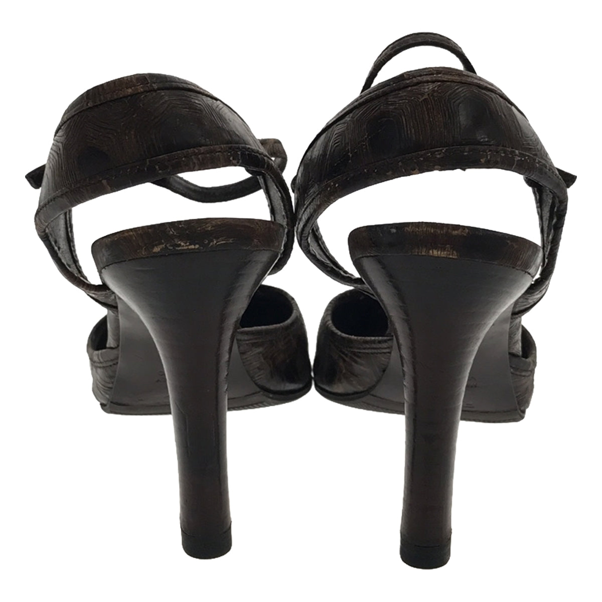 FENDI / 펜디 | 스트랩 오픈 투 샌들 | 35 1/2 | 브라운 | 여성