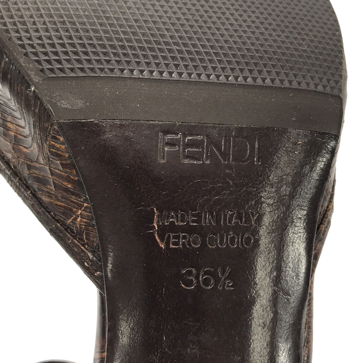 FENDI / 펜디 | 스트랩 오픈 투 샌들 | 35 1/2 | 브라운 | 여성