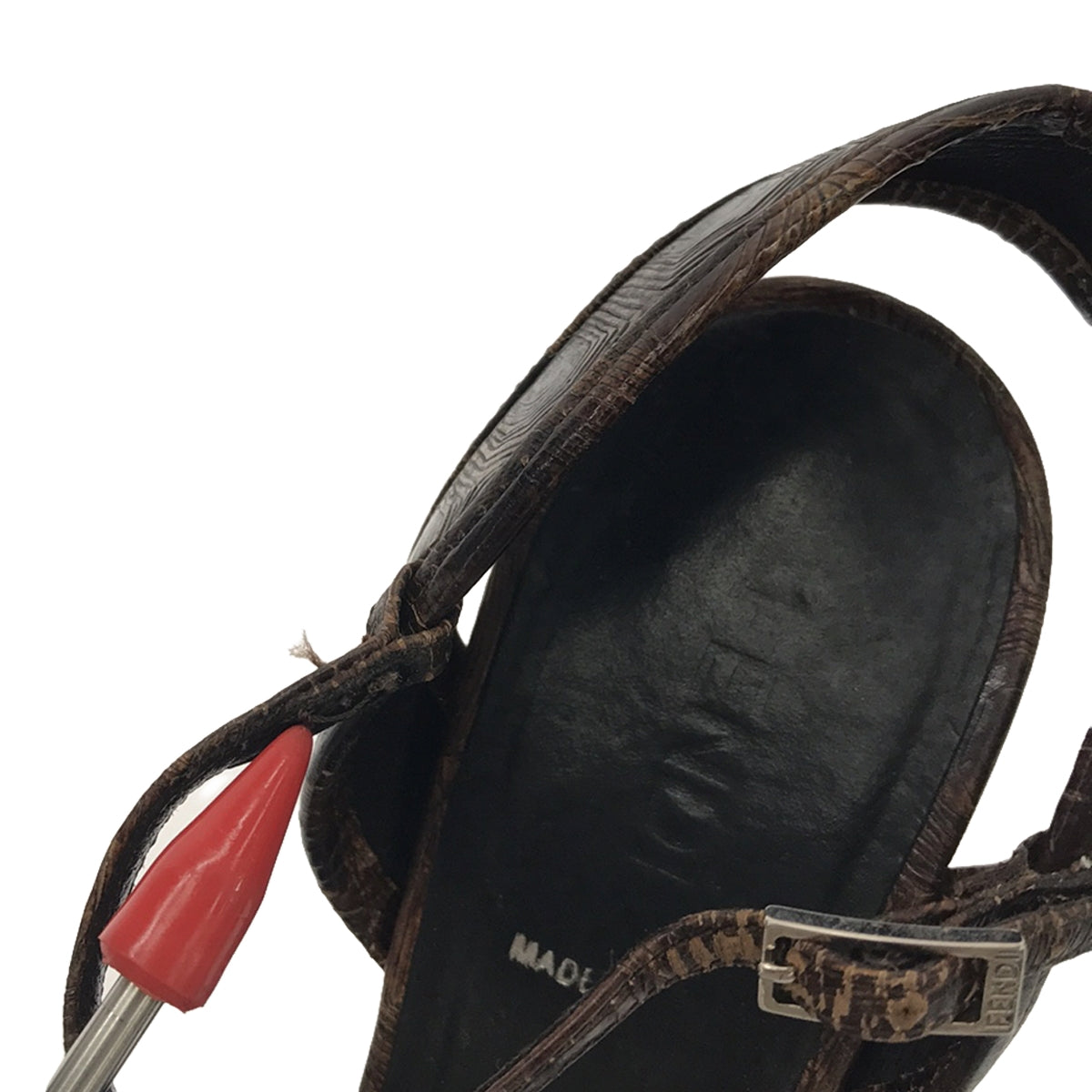 FENDI / 펜디 | 스트랩 오픈 투 샌들 | 35 1/2 | 브라운 | 여성