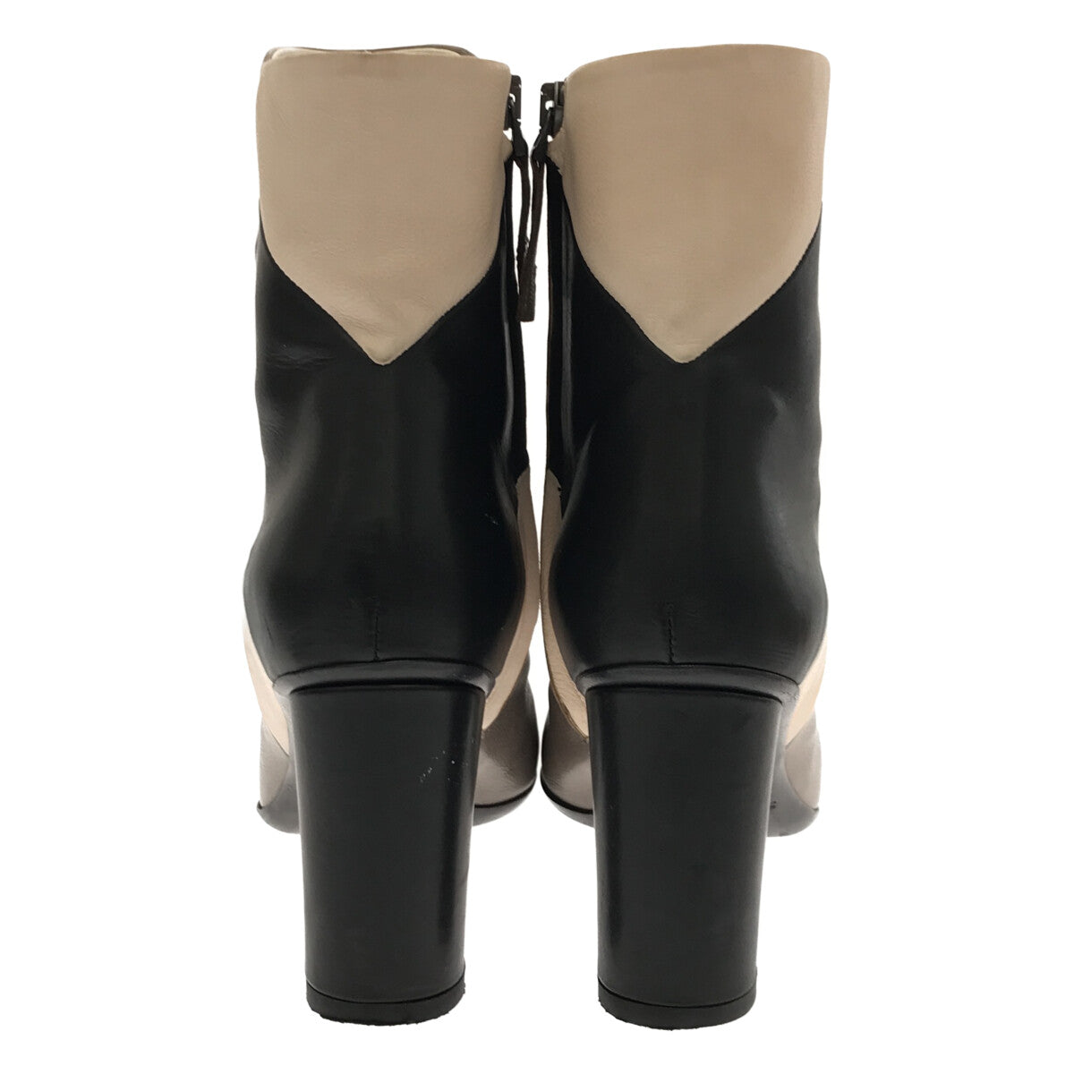 薩爾托 |側拉鍊拼接皮革短靴 | 36 |灰色/黑色/象牙色 |女性的