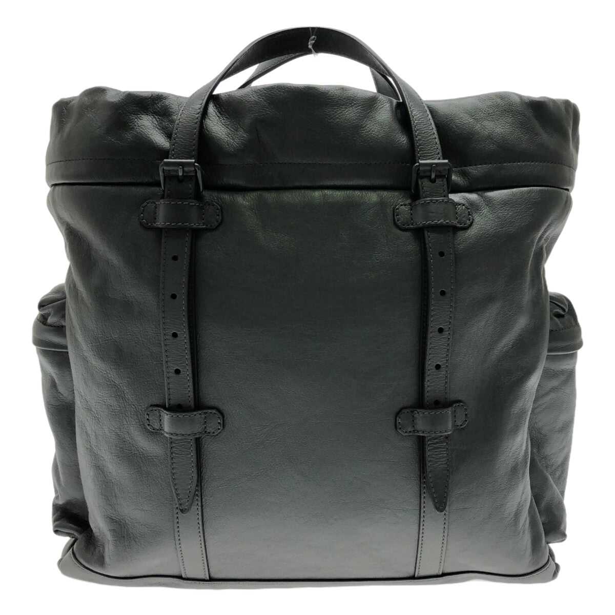 【新品】  GUCCI / グッチ | 725664 / ドローストリング レザー トートバッグ / 裏地GG 総ロゴ | グレー | レディース