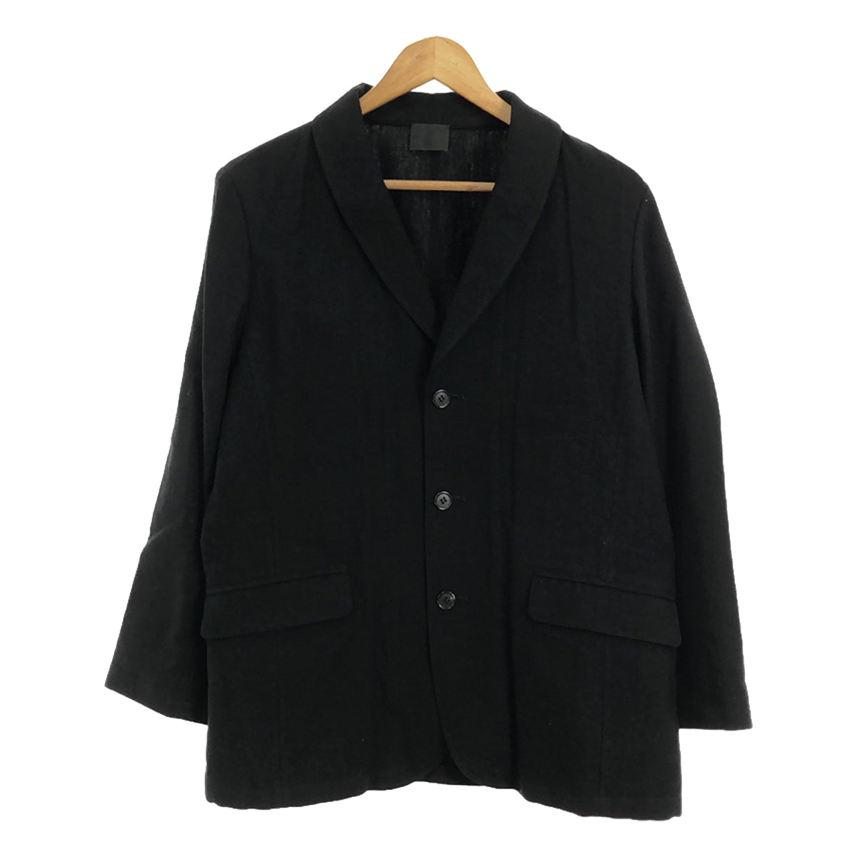 [品相良好] 山內 |棉麻披肩領 3B 訂製外套 |尺寸 3 |黑色 |男士