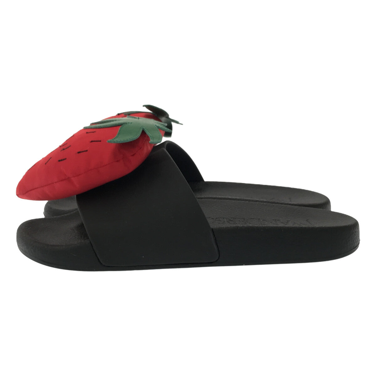 【新品】  JW Anderson / ジェイダブルアンダーソン | ストロベリーモチーフ フラットサンダル | 37 | ブラック | レディース