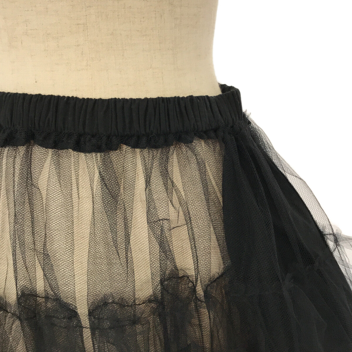 【新品】 tao COMME des GARCONS / タオコムデギャルソン | 2023SS | リボン装飾 チュール ボリューム ロングスカート  | S | ブラック | レディース
