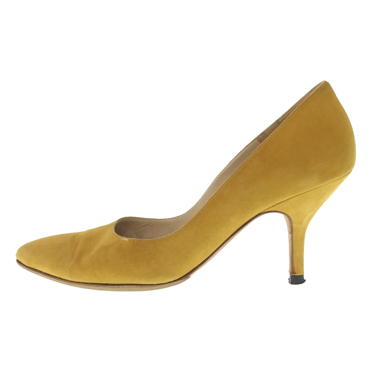 MANOLO BLAHNIK / マノロブラニク | スエード ポインテッドトゥ ヒール パンプス | 36 1/2 | イエロー | レディース