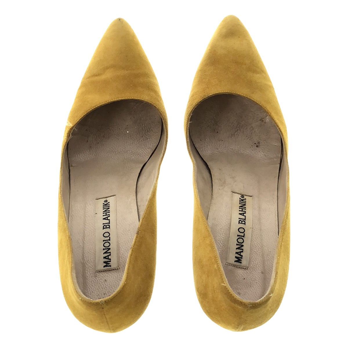 MANOLO BLAHNIK / マノロブラニク | スエード ポインテッドトゥ ヒール パンプス | 36 1/2 | イエロー | レディース