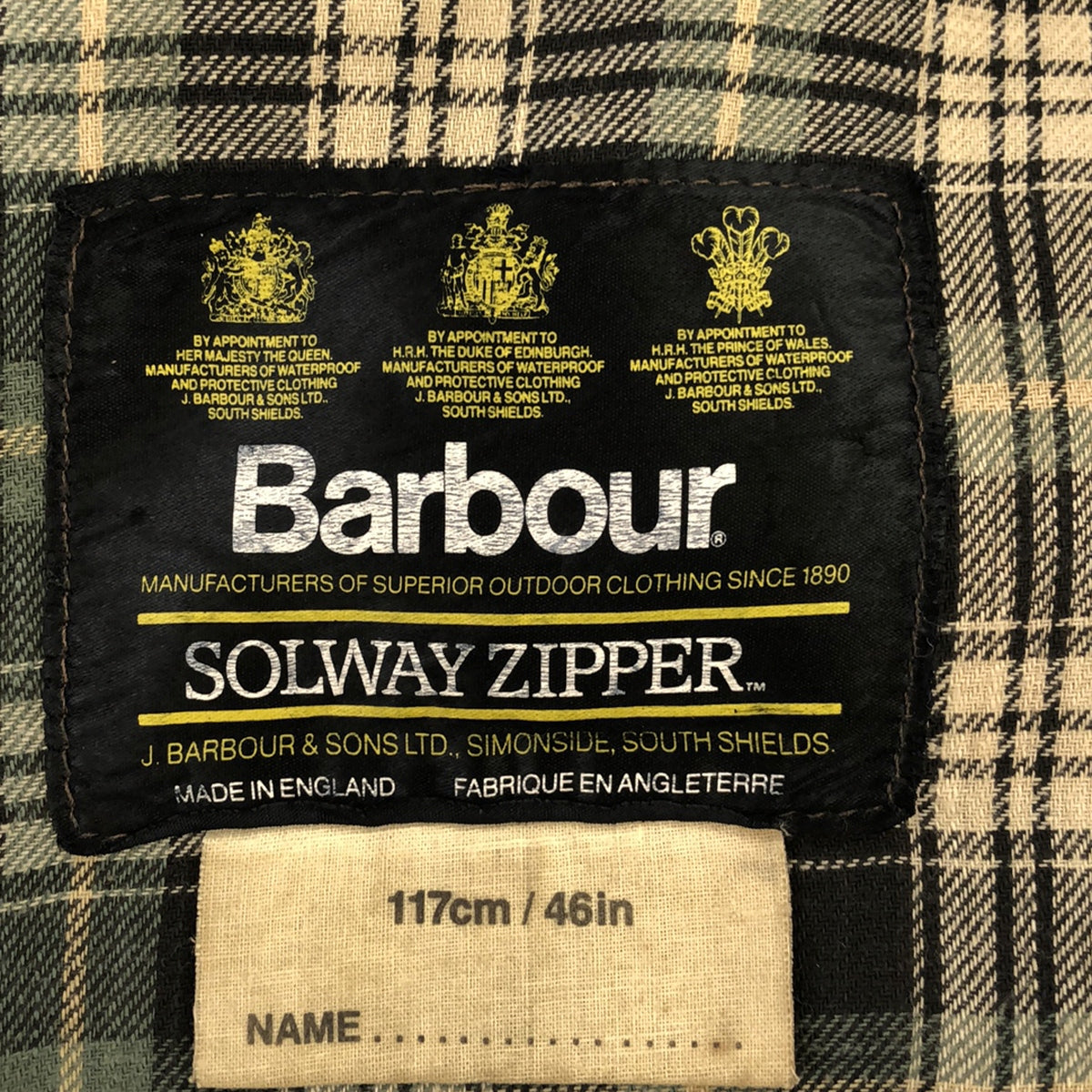 Barbour / バブアー | 80s ヴィンテージ SOLOWAY ZIPPER ソルウェイジッパー 3ワラント オイルドコットン フーデッドジャケット | 46 | カーキ | メンズ