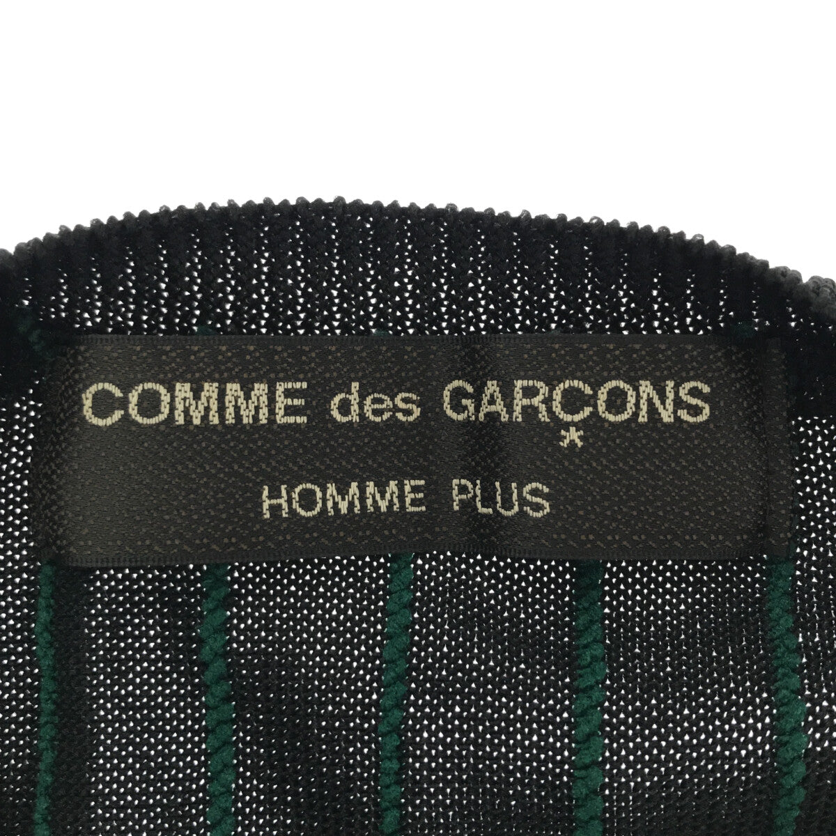 COMME des GARCONS HOMME PLUS / コムデギャルソンオムプリュス | 2003SS | 製品染め ポリエステルストライプ カッティング スリット ニット | ブラック/グリーン | メンズ