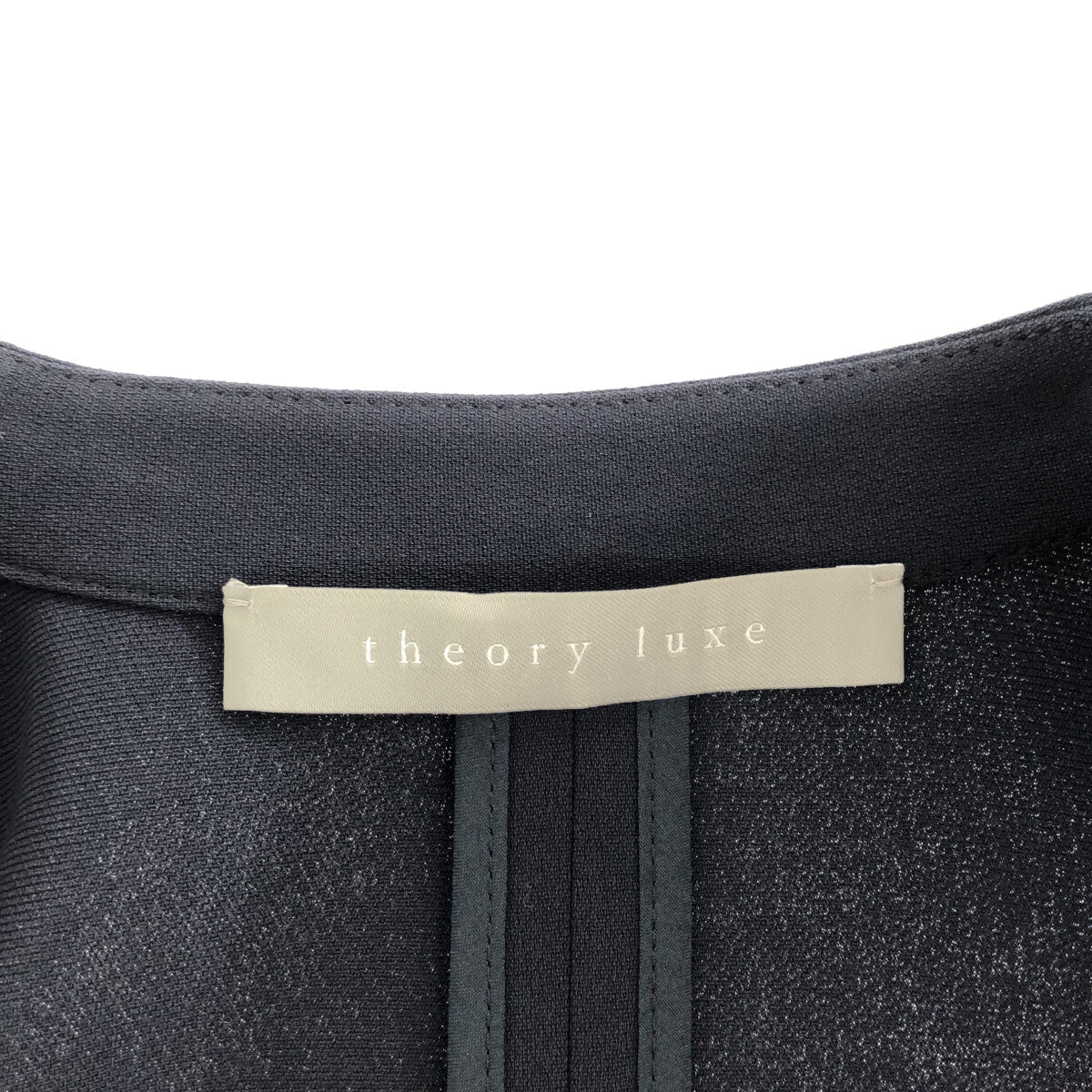 【定価8.6万円】theory luxe ノーカラーコート 紺色 32 美品ロングコート