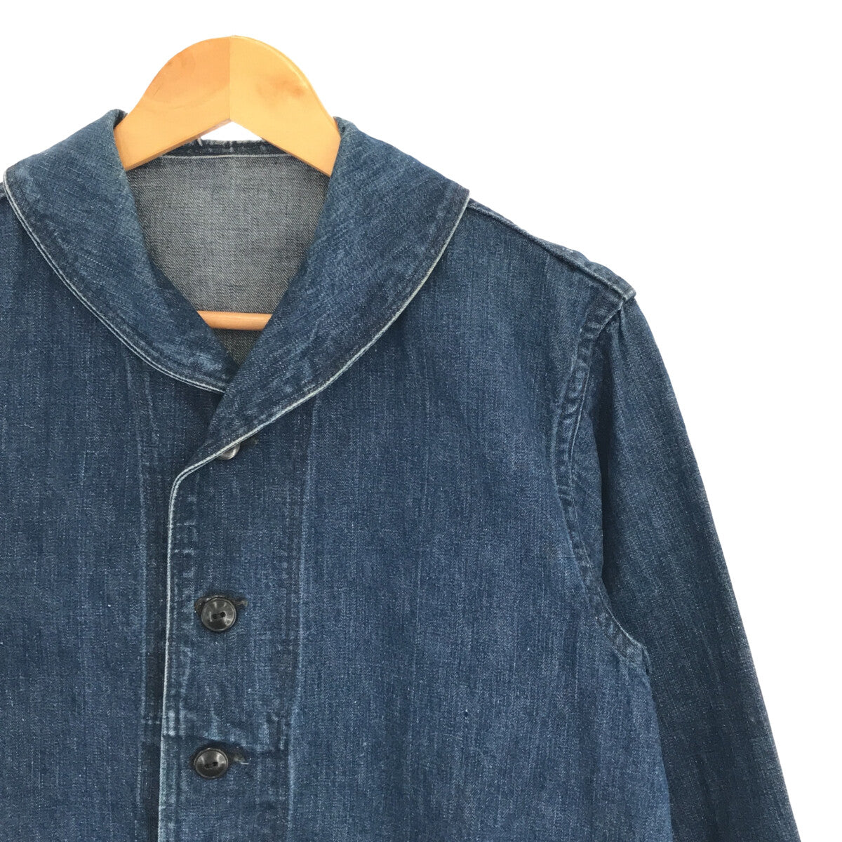 VINTAGE / ヴィンテージ 古着 | 40s〜50s WWII U.S.NAVY USN Shawl Collar Jacket 後期型 濃紺 デニム ヘチマ カバーオール ジャケット ダンガリー ジャンパー | - |