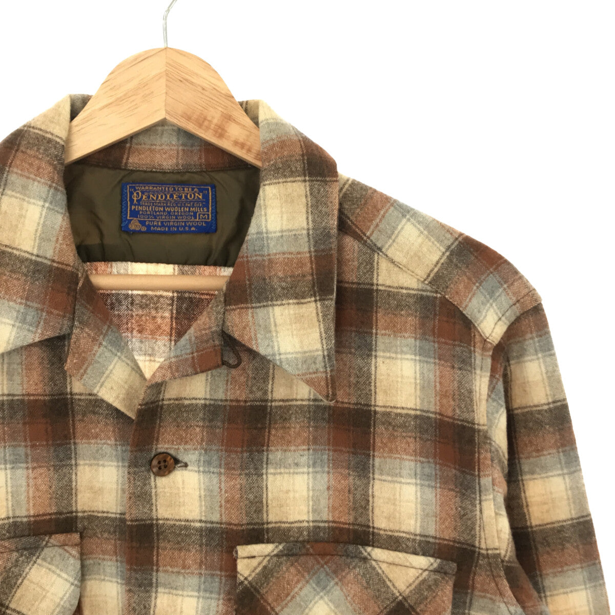PENDLETON / ペンドルトン | 70s vintage チェック オープンカラーシャツ | M |