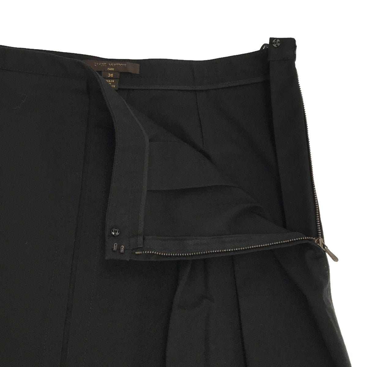 Louis Vuitton / ルイヴィトン | コットン サイドジップスカート | 36 | ブラック | レディース