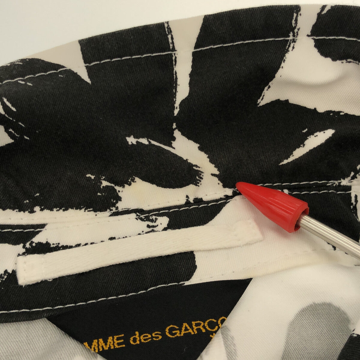 COMME des GARCONS / コムデギャルソン | 2012SS | フラワー シングル 丸襟ジャケット | XS | ホワイト/ブラック  | レディース