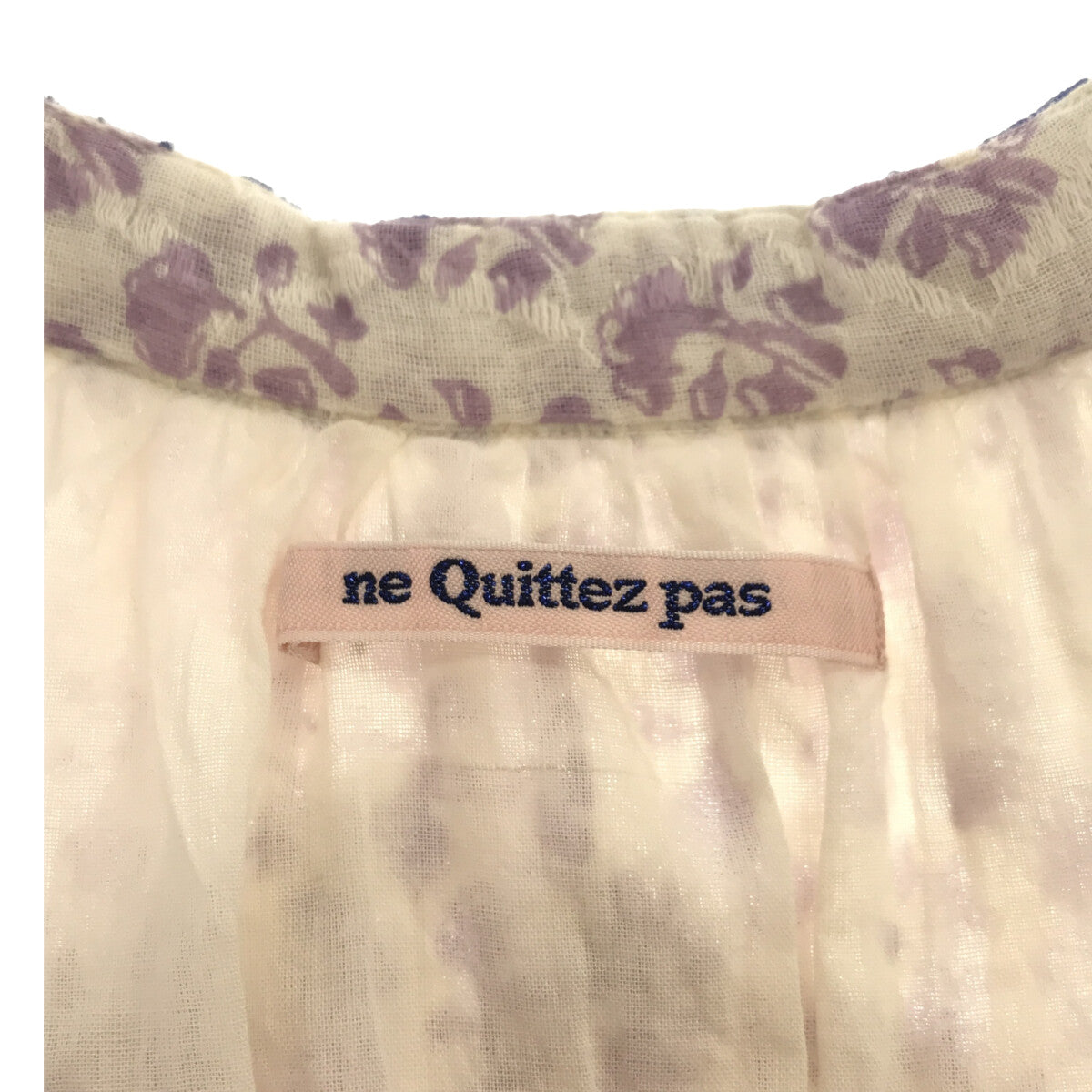 ne Quittez pas / ヌキテパ | 2023SS | Cotton Jacquard Combi Print Embroidery Dress ジャガード プリント 刺繍 ワンピース | ライラック | レディース